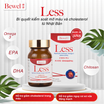Thực phẩm chức năng hỗ trợ kiểm soát mỡ máu, cholesterol BEWEL LESS