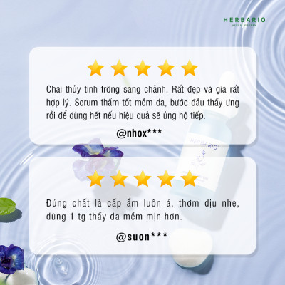 Combo Serum hoa đậu biếc herbario 30ml + Mặt Nạ hoa đậu biếc herbario 30ml phục hồi và trẻ hóa làn da