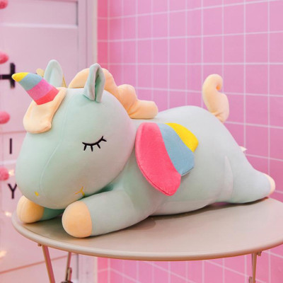 Gấu Bông Kỳ Lân Nằm Dễ Thương, Ngựa Một Sừng Unicorn Nằm Siêu Mềm Mịn (30cm--->60cm) Gối Ôm Kỳ Lân Đáng Yêu Hàng Cao Cấp