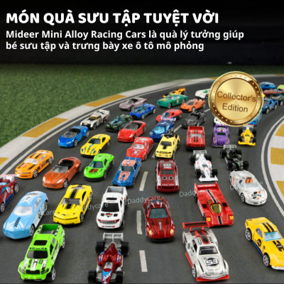 Ô tô đồ chơi mô hình cao cấp Mini Alloy Racing Cars Mideer set xe hơi cảnh sát, xe tải cho bé trai