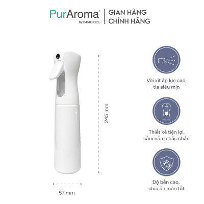 Chai Xịt Phun Sương 300ML PurAroma - Công Nghệ Nén Phun Hạt Nano Siêu Mịn