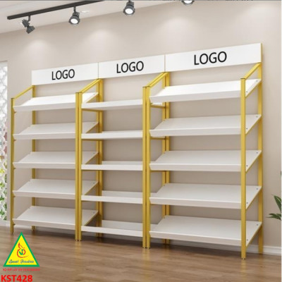 Kệ trưng bày sản phẩm, hàng hóa , kệ trang trí khung sắt mặt gỗ KST428 - NỘI THẤT LẮP RÁP VIENDONGADV