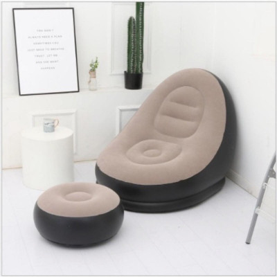 Ghế Hơi Tựa Lưng Bọc Nhung Mềm Mịn Êm Ái - Đệm Hơi Lót Chân Cao Cấp - Ghế Sofa Hơi