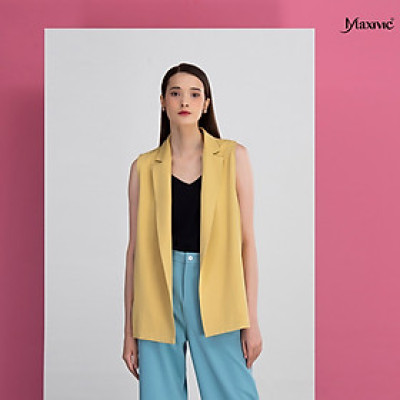 Áo vest vàng lụa bố, khuy cài Maxivic M022406