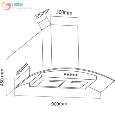 Máy Hút Mùi Eurosun 90K10 - Hàng Chính Hãng