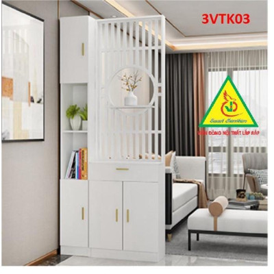 Vách ngăn phòng khách nhà bếp, Tủ kệ vách ngăn phòng 3VTK03A - Nội thất lắp ráp Viễn Đông ADV