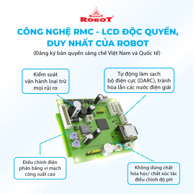 Máy Lọc Nước Điện Giải Thông Minh Ion Kiềm ROBOT IonPrince 59 - Bộ Điện Phân Với 5 Tấm Điện Cực Titanium - Hàng Chính Hãng