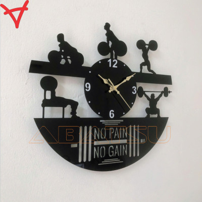 Setup phòng gym chất lừ, trang trí phòng gym đẹp với đồng hồ ‘No Pain, No Gain - Abatsu