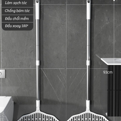 Cây chà sàn nhà tắm , Chổi quét sàn gạt nước ma thuật Silicon DAMAS Magic S1 - Quét nhà tắm , toilet , cửa kính - Lưỡi chổi silicon mềm mại không gây xước sàn, đầu chổi quay 180 độ dễ dàng di chuyển tới mọi góc khuất