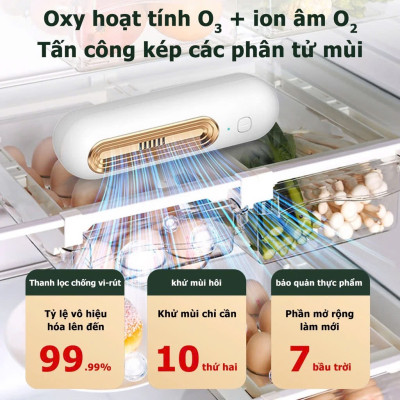 Máy Khử Mùi Tủ Lạnh và Ô Tô Hết Sạch Mùi Hôi: với Công Nghệ Ion Ozone 2in1