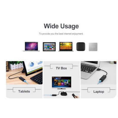 Cáp chuyển đổi USB 2.0 to LAN/RJ45/Ethernet Unitek Y-1468BK - Hàng chính hãng