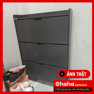 [Kèm Ảnh Thực Tế - Miễn phí vận chuyển & Lắp đặt] Tủ giày thông minh siêu mỏng cao cấp Ohaha - TGCC022