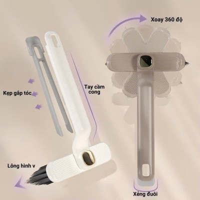 Bàn Chải Xoay 360 Độ Đa Chức Năng - Bàn Chải Chà Sàn Khe Hở, Kèm Que Gắp Rác Tiện Lợi - HÀNG CHÍNH HÃNG MINIIN