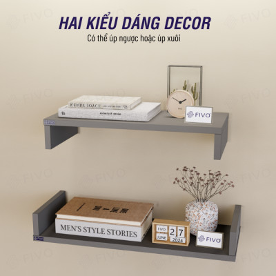 Kệ Sách Gỗ Treo Tường Chữ U FIVO FB43 Gỗ Dày Chống Ẩm, Sản Phẩm Vừa Treo Tường Vừa Có Thể Để Bàn, Phù Hợp Mọi Không Gian