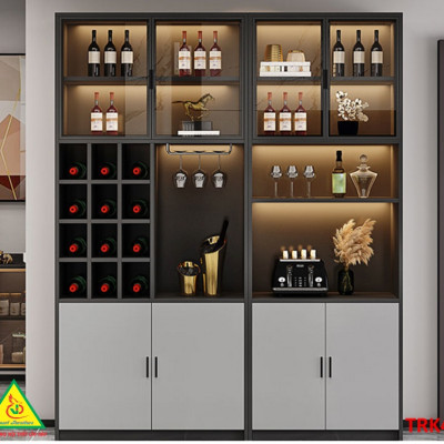 Tủ rượu cánh kính, tủ trưng bày rượu  TRK401 - Nội thất lắp ráp Viễn Đông ADV