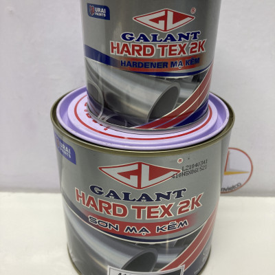 Sơn sắt mạ kẽm không cần lót Galant Hard Tex 2K Black 410 1L/bộ