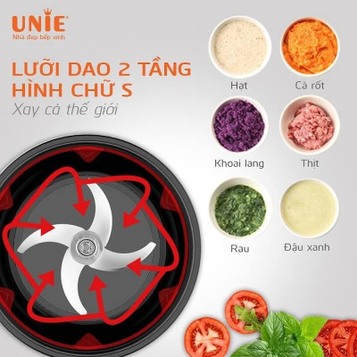 Máy Xay Thịt Unie UE226, Công Suất 300w - 2 Cối Inox 304, Hàng Chính Hãng