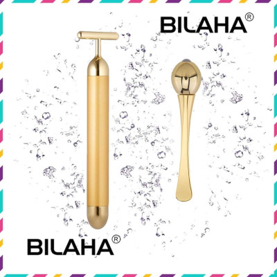 Combo Máy Massage Rung Mặt Vline, Giảm Bọng Mắt Gold 24k + Cây Lăn Giảm Thâm Quầng Mắt Mini (Có Hàng Sẵn) - MASA1036