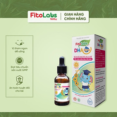 DHA nhỏ giọt không tanh Fitolabs DHA EPA giúp phát triển trí não và thị lực cho bé - Lọ 20ml