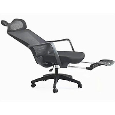 Ghế xoay văn phòng có gác chân nghỉ trưa CR4322-M Nội thất Capta Ghế văn phòng lưng lưới có gác chân tựa đầu nghỉ trưa nệm vải chân thép mạ xoay có bánh xe nhựa PU tại tp hcm