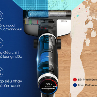 Combo Máy Hút Bụi Lau Nhà Thông Minh Tineco Floor One S3 - Xử Lý Khô & Ướt - Tự Động Vệ Sinh + Trục Lăn + Nước Lau Sàn