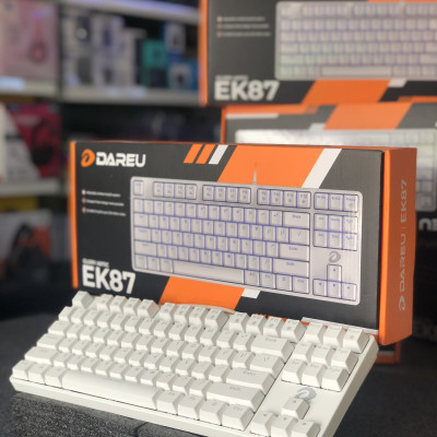 Bàn Phím Cơ Gaming Dareu EK87 White - Hàng Chính Hãng