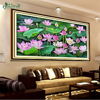 Tranh thêu kín chữ thập Đầm sen MH2167, kích thước 100 x 60 cm