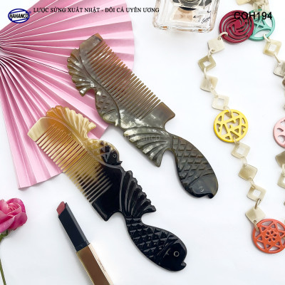  Lược Sừng Vân Nưa Đôi Cá Uyên Ương (Size: XL - 20cm) thể hiện tình yêu vĩnh cửu - Mẫu Cao Cấp Siêu Đẹp - COH194