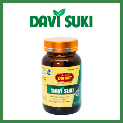 Tảo xoắn Đại Việt Thực phẩm bảo vệ sức khỏe Davi Suki Viên uống Spirulina cao cấp hỗ trợ chuyển hóa đường DV29