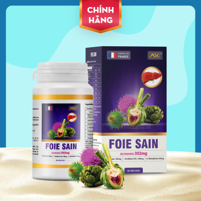 Giải độc gan Foie Sain - Hỗ trợ thải độc, hạ men gan, tăng cường chức năng gan (Hộp 60v)