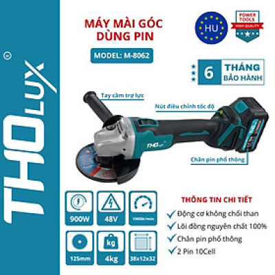 Máy mài góc dùng pin Tholux M-8062 900W 125MM (kèm pin và sạc) - Hàng chính hãng