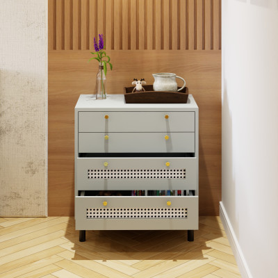 [Happy Home Furniture] ROTAN, Tủ đựng đồ 4 ngăn kéo - chân sắt , 60cm x 40cm x 66cm ( DxRxC), THK_126