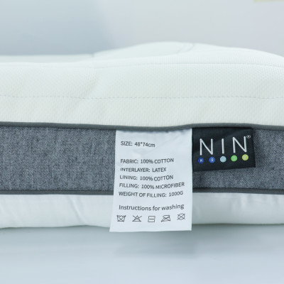 Gối chức năng, ruột gối đầu chăm sóc vai gáy cổ Functional Natural Latex NIN House 48x74cm công thái học