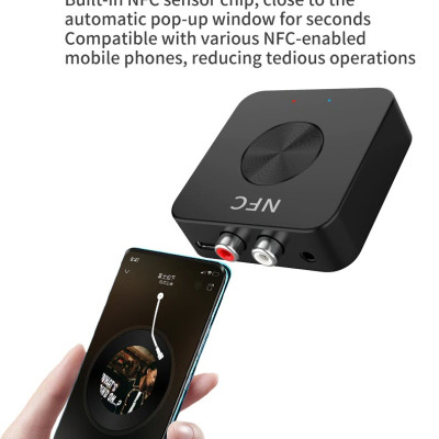 ROGTZ - Bộ Thu Phát Âm Thanh Bluetooth 5.0 2 Trong 1 BT-21, Hỗ trợ NFC, Pin 200mAh 8 Giờ, Chip Xử Lý Âm Thanh Thế Hệ Mới, 2 Cổng Âm Thanh RCA và AUX, Thiết Kế Nhỏ Gọn - Hàng Chính Hãng