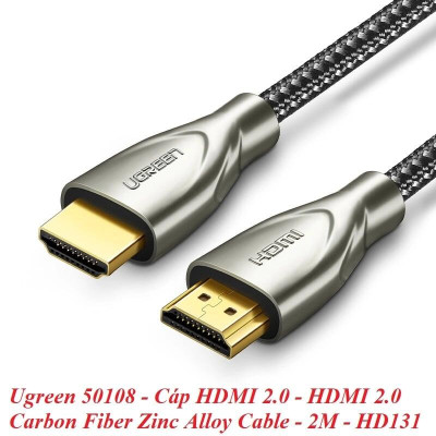 Ugreen UG50108HD131TK 2M màu Đen Cáp tín hiệu HDMI chuẩn 2.0 dây bọc lưới đầu hợp kim cao cấp - HÀNG CHÍNH HÃNG