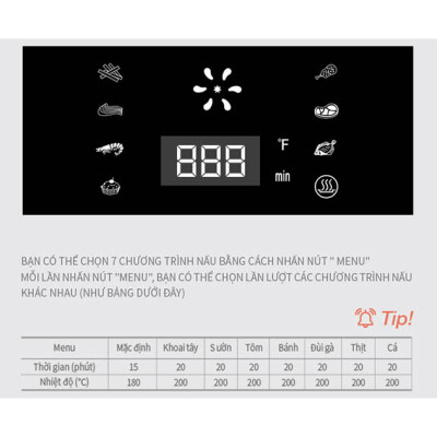 Nồi Chiên Không Dầu Điện Tử Lock&Lock EJF296BLK (7.2 Lít) - Kèm Chảo Nướng - Hàng Chính Hãng