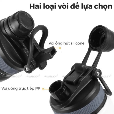 Bình Nước Xe Đạp Inox 304 Giữ Nhiệt ESL-053 dung tích 650ml màu Trắng/Đen giữ nhiệt 12h Nóng 24h Lạnh Thể thao cắm trại leo núi đi xe đạp - Mai Lee