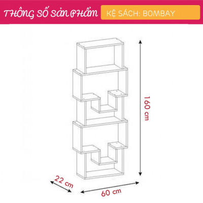 Giá đỡ sách gia đình thiết kế đẹp SMLIFE Bombay