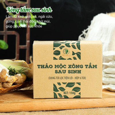 Combo 2 hộp thảo mộc xông tắm sau sinh Wonmom 150Gr ( Loại mới: 6 Túi/Hộp )