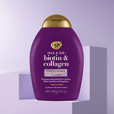 Dầu Xả OGX Thick & Full Bổ Sung Biotin & Collagen Cho Tóc 385ml