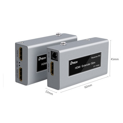 Bộ chuyển đổi và khuếch đại HDMI qua dây mạng LAN 50M Dtech DT-7009C. Hàng chính hãng !!! 