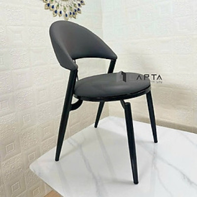 Ghế bàn trang điểm hiện đại ECO 18A-P Nội thất Capta Ghế trang điểm nệm tròn bọc da pvc cao cấp chân sắt sơn tĩnh điện màu đen tại tp hcm