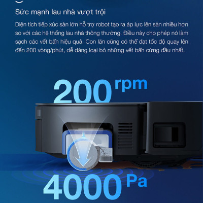 Robot Hút Bụi Lau Nhà Ecovacs X8 Pro 18.000Pa Giặt Nước Nóng, Xòe Giẻ - Hàng Chính Hãng