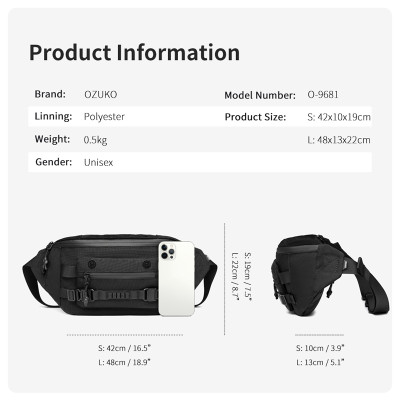 Ozuko Túi Đeo Hông Thể Thao Chống Thấm Nước Tiện Dụng Cho Nam