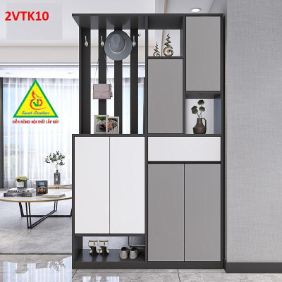 Tủ kệ trang trí kiêm vách ngăn phòng khách , nhà bếp 2VTK10 - Nội thất lắp ráp Viendong Adv