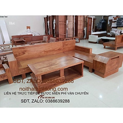 Bộ bàn ghế phòng khách thiết kế sang trọng hiện đại gỗ hương xám kích thước vừa và lớn