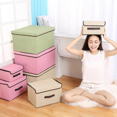 Combo 2 Hộp Vải Đựng Quần Áo, Đồ Dùng Đa Năng Khung Giấy Cứng, Tiện Lợi, Đa Năng đựng quần áo, chăn màn - HENRYSA