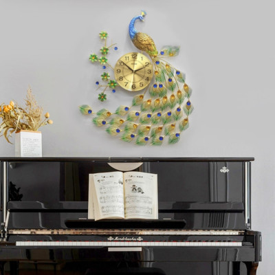 Đồng Hồ Treo Tường Trang Trí Đẹp Con Công S-A68 chim khổng tước độc lạ 3d cỡ lớn nghệ thuật phù hợp cho phòng khách, phòng ngủ