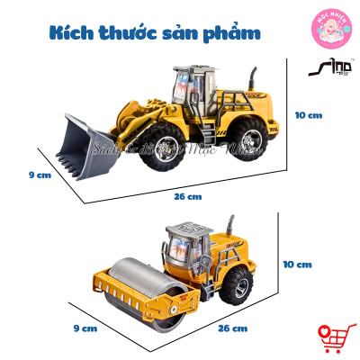 Đồ Chơi Điều Khiển Tỷ Lệ 1:30 SINO JH74-9 - Xe lu và Xe Ủi (Dành cho bé từ 3 tuổi)
