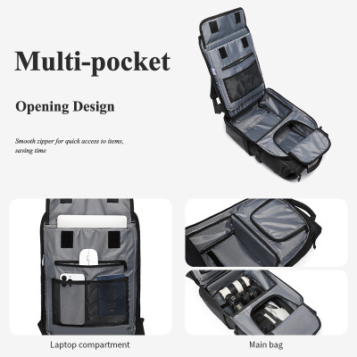 Ba lô đa năng OZUKO Nam Thời trang Đa chức năng Laptop Ba lô du lịch ngoài trời chống nước